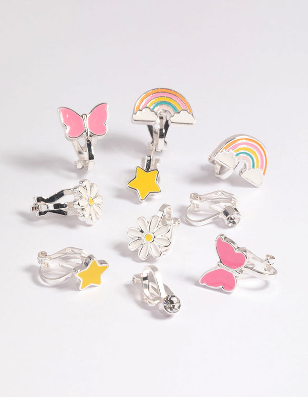 Kids 90s Motif Clip On Earring Pack