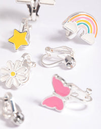 Kids 90s Motif Clip On Earring Pack - link has visual effect only