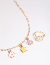 Kids Pastel Daisy Necklace and Ring Pack - link has visual effect only