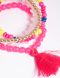 Kids Fluro Pink Stretch Bracelet Pack - link has visual effect only