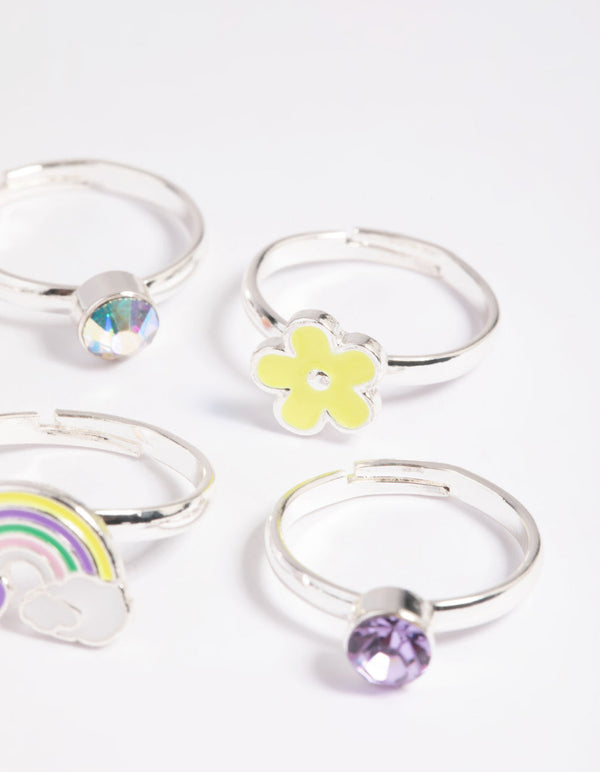 Kids Fluro Daisy Ring Pack