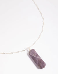Silver Plated Amethyst Chain Necklace - link has visual effect only