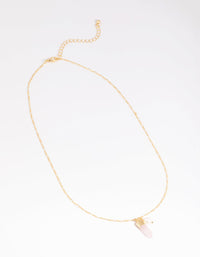 Gold Plated Rose Quartz and Freshwater Pearl Necklace - link has visual effect only