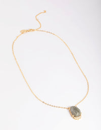 Vergulde labradoriet ketting - link has visual effect only