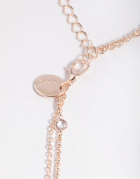 Rose Gold Plated Cubic Zirconia and Quartz Layered Necklace - link has visual effect only