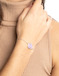 Silver Plated Amethyst Toggle Bracelet - link has visual effect only