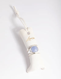 Silver Plated Blue Lace Agate Ring Stack Pack - link has visual effect only