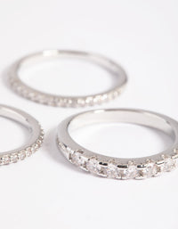 Rhodium Diamond Simulant Baguette Ring Pack - link has visual effect only