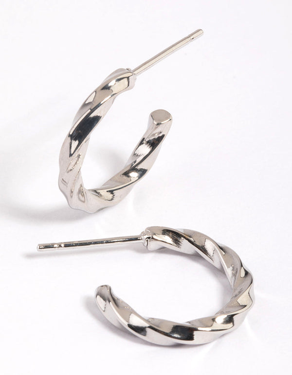 Surgical Steel Twisted Hoop Earrings