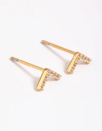 Gold Plated Surgical Steel Pave Stud Earrings - link has visual effect only
