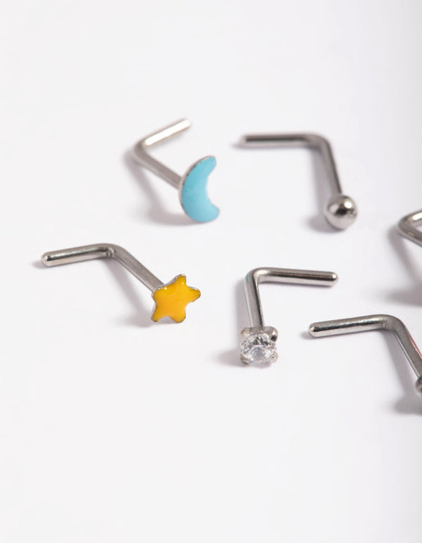 Surgical Steel Motif Nose Stud Pack