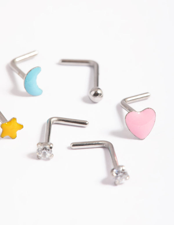 Surgical Steel Motif Nose Stud Pack