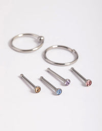 Surgical Steel Pastel Nose Stud Pack - link has visual effect only