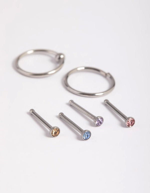 Surgical Steel Pastel Nose Stud Pack