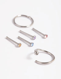Surgical Steel Pastel Nose Stud Pack - link has visual effect only