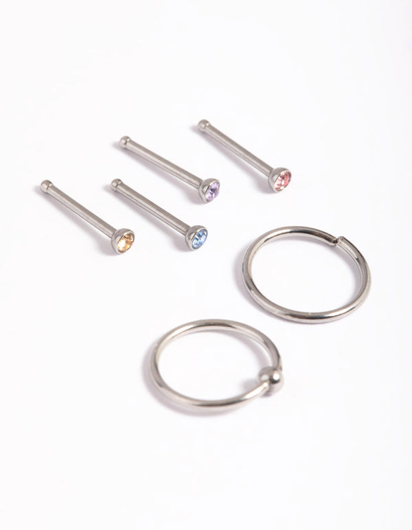 Surgical Steel Pastel Nose Stud Pack