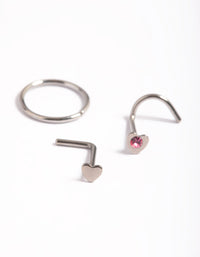 Titanium Hearts Nose Stud Pack - link has visual effect only