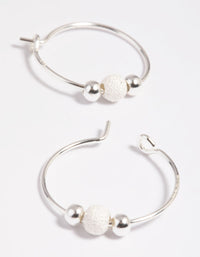 Sterling Silver Ball Hoop Earrings - link has visual effect only