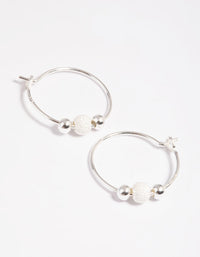 Sterling Silver Ball Hoop Earrings - link has visual effect only