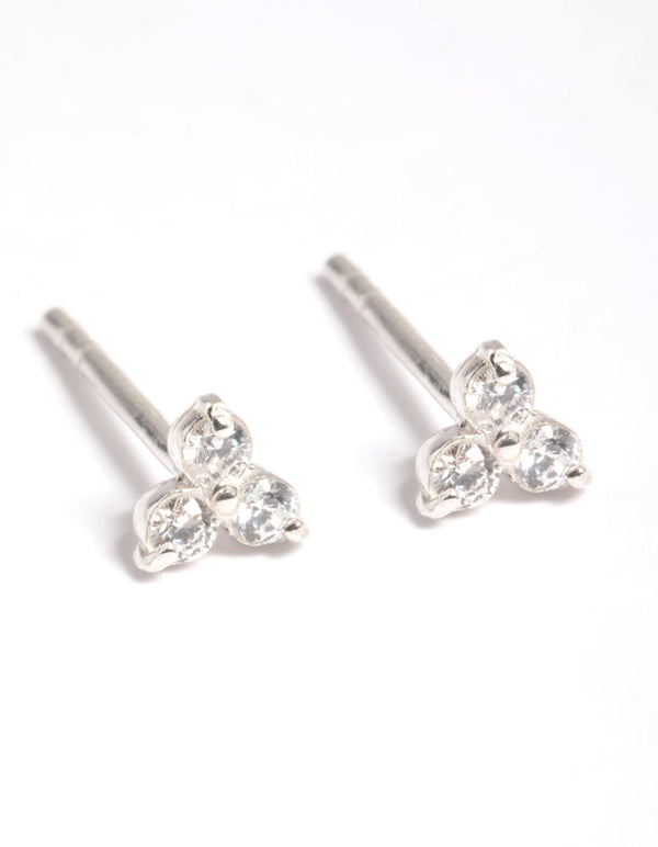 Sterling Silver Cubic Zirconia Stud Earrings