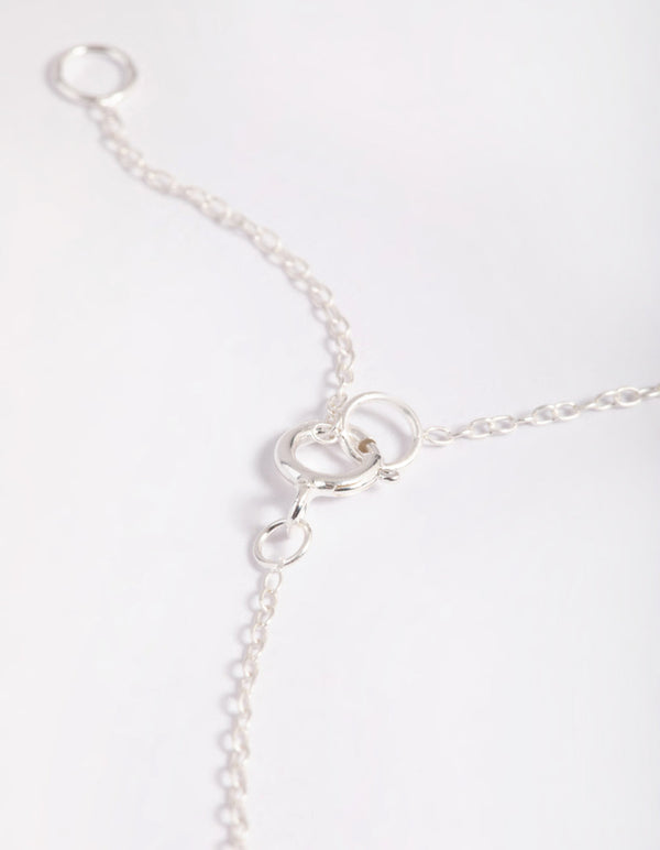 Sterling Silver Cubic Zirconia Butterfly Chain Bracelet
