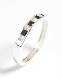 Sterling Silver Cubic Zirconia Band Ring - link has visual effect only