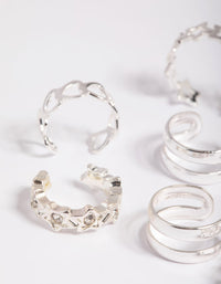 Silver Starry Heart Cuff Earring Pack - link has visual effect only