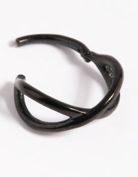 Matte Black Surgical Steel Twisted Clicker Ring - link has visual effect only