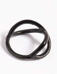 Matte Black Surgical Steel Twisted Clicker Ring - link has visual effect only