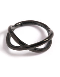 Matte Black Surgical Steel Twisted Clicker Ring - link has visual effect only