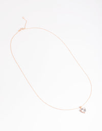 Rose Gold Plated Sterling Silver Cubic Zirconia Heart Necklace - link has visual effect only