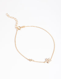 Gold Plated Sterling Silver Cubic Zirconia Flower Bracelet - link has visual effect only