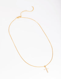 GOld Plated Cubic Zirconia Cross Chain Necklace - link has visual effect only