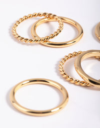 Gold Plated Band Ring Stack Pack - link has visual effect only