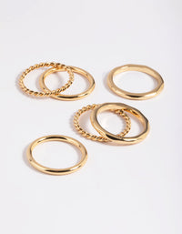 Gold Plated Band Ring Stack Pack - link has visual effect only