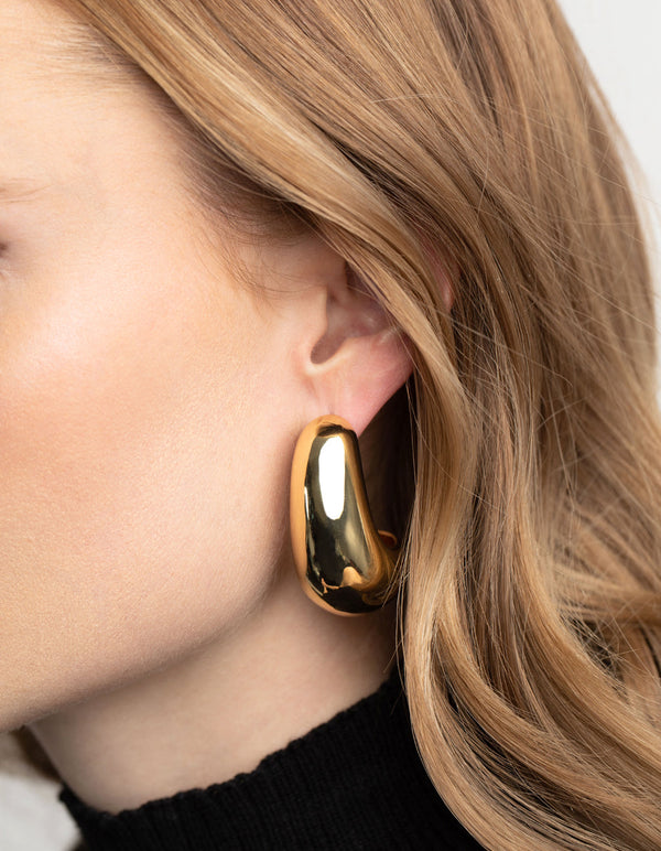 Gold Plated Bold Hoop Earrings