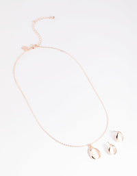 Blush Cats Eye Necklace and Earrings Set - link has visual effect only