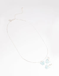 Blue Butterfly Necklace and Earrings Set - link has visual effect only