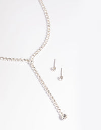 Diamante Lariat Necklace and Earrings Set - link has visual effect only
