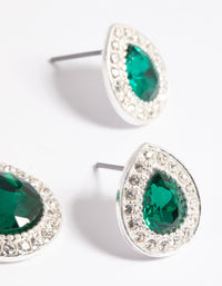 Green Pear Stone Necklace and Earrings Set - link has visual effect only