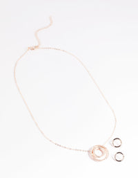 Gold Diamante Circle Necklace and Earrings Set - link has visual effect only