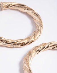 Gold Textured Hoop Earrings - link has visual effect only