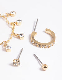 Gold Plated Butterfly Earring Stack Pack - link has visual effect only