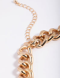 Gold Interlocked Curb Chain Necklace - link has visual effect only