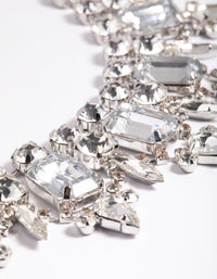 Rhodium Diamanate Statement Stone Necklace - link has visual effect only
