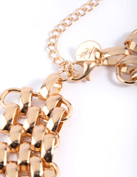 Gold Belcher Chain Choker Necklace - link has visual effect only