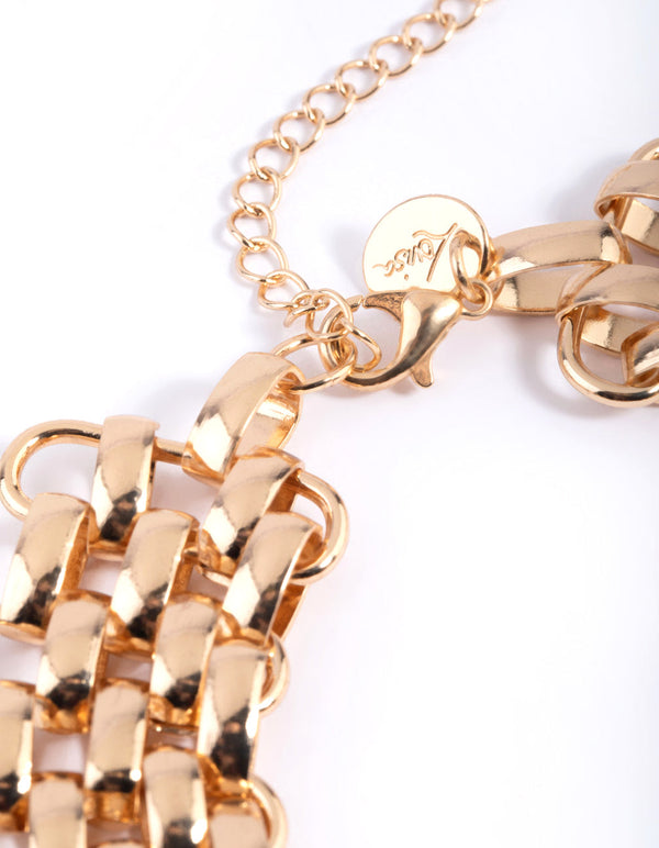 Gold Belcher Chain Choker Necklace