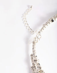 Rhodium Diamante gelaagde choker ketting - link has visual effect only