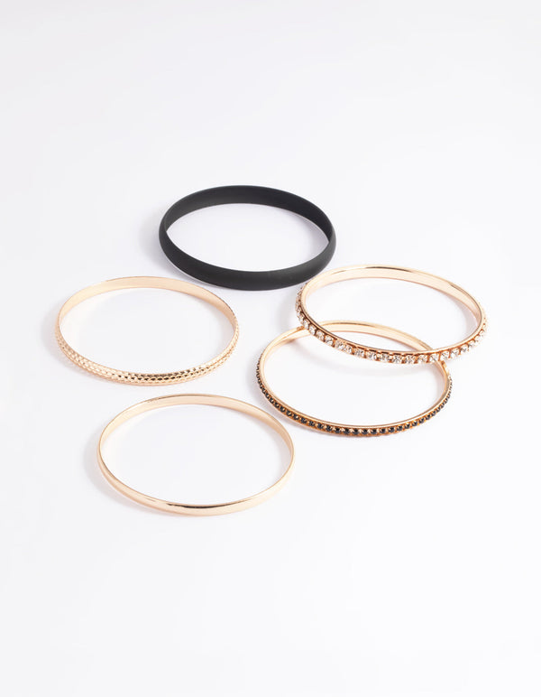 Black Pearl Diamante Bracelets