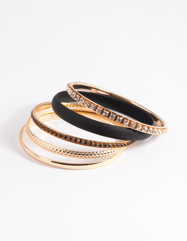 Black Pearl Diamante Bracelets